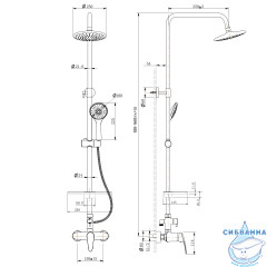  Душевая система Lemark Linara 250 1 режим LM0460C (хром)