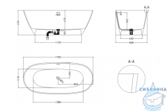 Ванна из искусственного камня LoveForm Lofo 170x80 (белый матовый) (материал Solid surface)