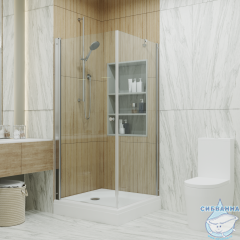 Душевое ограждение Тритон Форта 90x90 профиль хром, стекло прозрачное  Щ0000053344 (с поддоном)