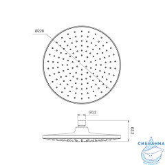 Душевая насадка верхняя круглая, хром, Optima Home, IDDIS, OPH22CRi64