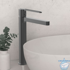 Смеситель для раковины Vincea Rondo VBF-1R2GM (вороненая сталь)