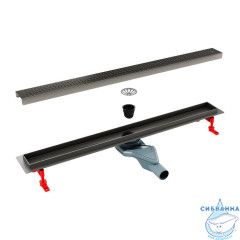 Лоток душевой, сифон 360, комбинированный затвор, перфор. решетка, 800мм, графит, IDDIS, 975B8GM20DZ