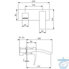 Смеситель для раковины встраиваемый Gappo G1007-2 (хром)