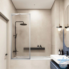 Шторка для ванны Veconi Palau 90x150 профиль хром, стекло прозрачное PL85-90-01-C7