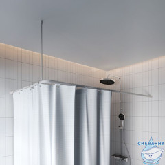 Угловой карниз для ванной комнаты, 90-180 см, белый, Elegante, IDDIS, 040A200I14