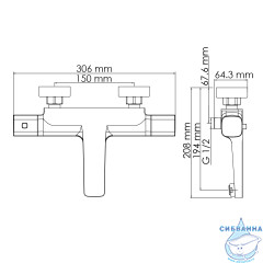 Смеситель для ванны напольный Wasserkraft Naab 8611 Thermo (хром)