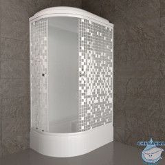 Душевая кабина Тритон Коралл R 120х80 В профиль белый, стело мозайка Щ0000061820