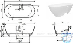 Ванна из литьевого мрамора Aquanet Family Stone 160х75