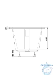 Ванна из искусственного камня Bas Марбея 180x80
