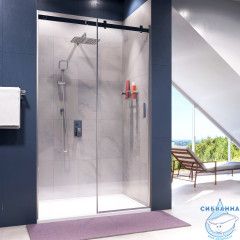 Дверь в нишу Wasserkraft Alme 130 см профиль хром, стекло прозрачное  15R30