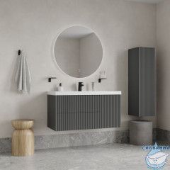 Тумба с умывальником подвесная, 100 см, темно-серый, Билд (Bild) 2.0, IDDIS, BIL10G1i95K подходит умыв. 4511000i28