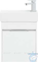 Тумба Aquanet Лидс 50 белый глянец с раковиной Aquanet 7045-KL 50