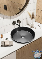 Раковина встраиваемая сверху ABBER Wasser Kreis AF2408GM оружейная сталь