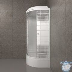 Душевая кабина Тритон Стандард 90х90 В профиль белый, стело полосы Щ0000061848