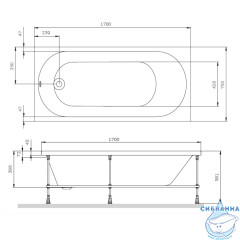 Ванна акриловая AM.PM X-Joy 170х75 W94A-170-075W-A