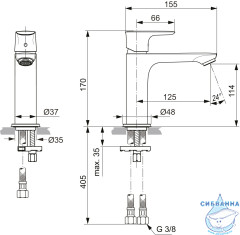 Смеситель для раковины Ideal Standard Connect Air Blue start® A7016A2 (без донного клапана) (золото)