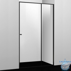 Дверь в нишу Wasserkraft Dill 100 см профиль черный, стекло прозрачное 61S12