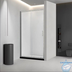 Дверь в нишу Veconi Vianno 130 профиль никель, стекло прозрачное VN46BC-130-01-C5