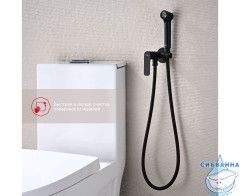 Встраиваемый смеситель Raglo R03.52.06 с гигиеническим душем (черный)