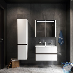 Шкаф пенал Am.Pm Bliss 34 L венге/белый глянец