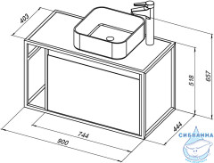 Тумба под раковину Aquanet Nova Lite Loft 90 R 261659 дуб рустикальный