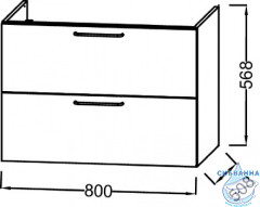 Тумба Jacob Delafon Odeon Rive Gauche 80 дуб табак,  черные ручки с раковиной Odeon Rive Gauche 80