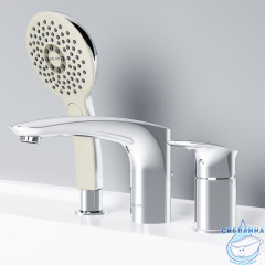 Смеситель для ванны на борт AM.PM  Inspire V2.0 F50A01300 с аксессуарами (сатин)