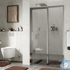 Дверь в нишу Wasserkraft Lopau 120 см профиль хром, стекло прозрачное 32S05R