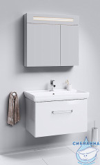 Тумба подвесная Aqwella Нео 80 белый с раковиной Dreja Q 80