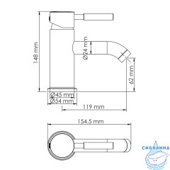 Смеситель для раковины Wasserkraft Gollach 3305 (черный матовый)
