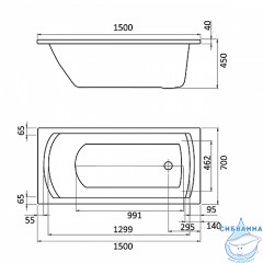Ванна акриловая Santek Монако 150х70