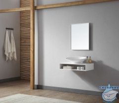 Тумба под раковину ABBER Stein AS1612 подвесная, белая матовая