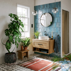 Тумба Aqwella Craft 80 дуб балтийский с раковиной Sanita luxe Best Shelf 43