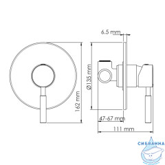 Встраиваемый смеситель для душа Wasserkraft Gollach 3351 (черный матовый)