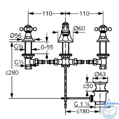 Смеситель для раковины Kludi Adlon 510460520 (с донным клапаном)
