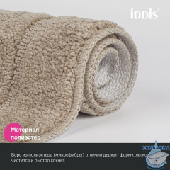 Коврик для ванной комнаты, 90х60, микрофибра, светло-коричневый, IDDIS, PSQL02Mi12IT