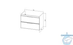 Тумба Viant Берлин 80П с раковиной Moduo 80 цемень