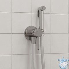 Встраиваемый смеситель с гигиеническим душем, матовый хром, IDDIS, 005BCR0i08