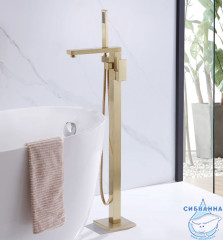 Смеситель для для ванны напольный Abber Daheim AF8215G (золото матовое)