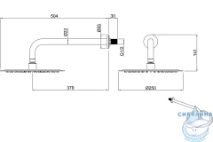Верхний душ Allen Brau Priority 250 1 режим 265507