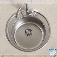 Мойка, нержавеющая cталь, сатин, D510, Basic, IDDIS, BAS51S1i77