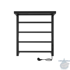 Полотенцесушитель электрический Indigo Forma П4 (с таймером) 50х60 черный муар (с возможностью скрытого подключения, подключение R/L)