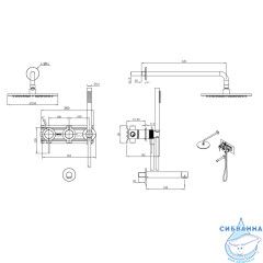 Душевая система ABBER Emotion 316 AF8817BRG скрытого монтажа с изливом, брашированное розовое золото