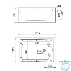 Акриовая ванна Gemy G9061 K L 182х122 с гидромассажем