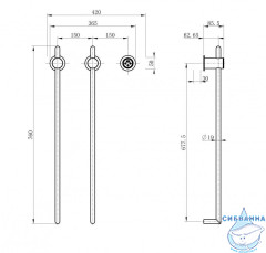 Полотенцесушитель электрический  Wonzon&Woghand Leipzig 37х76 WW-AL3621-GM (с возможностью скрытого подключения, подключение универсальное) (графит)