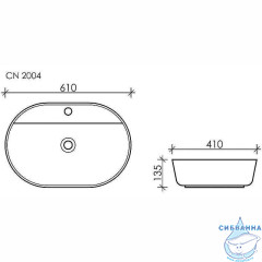  Раковина на столешницу 61 см Ceramicanova Modo CN2004