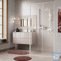 Душевое ограждение Wasserkraft Rhin 100x100 профиль белый, стекло прозрачный  44S19 (без поддона)