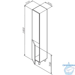 Шкаф пенал напольный Am.Pm Gem 30 L белый глянец  M90CSL0306WG