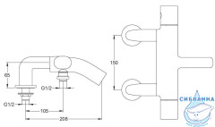 Смеситель для ванны на борт термостатический Jacob Delafon Talan E10090RU-CP