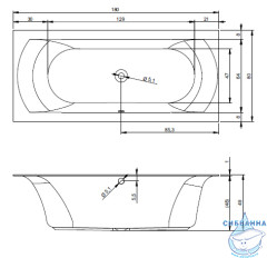 Акриловая ванна Riho Linares R 180x80 с каркасом